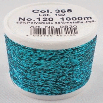365/9820 METALLIC №120 Декоративна нитка для додавання у в'язальну нитку, 1000 м