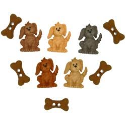 8989 Декоративні ґудзики. Собаки та кістки