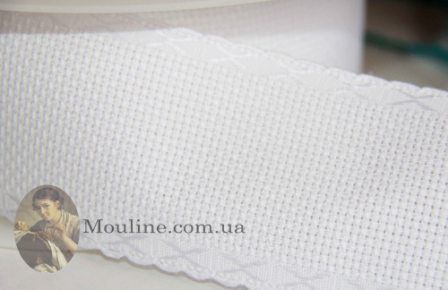 Канва-лента шир. 50 мм белая с белым краем