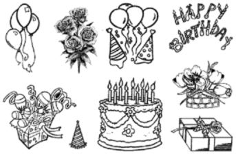 Набор прозрачных штампов День Рождения 6803CS