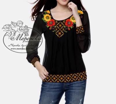 Схема для вышивания женской вышиванки Солнечное лето 12-31 Мережка