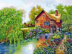 Вышивание Старая мельница РКП-404 бисером от Марички