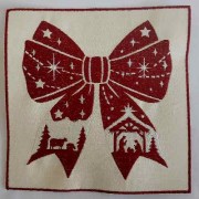 Декоративна вишивка Бант Різдво — вставка для створення виробів, NWNn-110