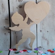 Деревянная заготовка Амур с сердцем 0061