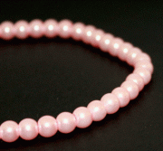 Бусины под жемчуг стеклянные 6 мм розовый нить