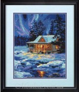 Набор Дименшенс для вышивания гобеленом Winter Sky Cabin