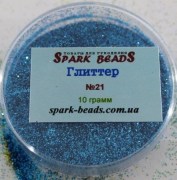 Глиттер 10 г для декорирования в коробочке голубой 21