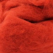 Шерсть новозеландская кардочесанная для валяния оранжевая 3009