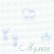 3706/5289 Aida 14, білий з блакитним дитячим принтом Zweigart