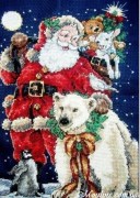 Вышивка крестом Classic Design 4375 Санта с друзьями Набор для вышивки нитками