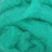 Шерсть новозеландская кардочесанная для фелтинга бирюзовая 5028