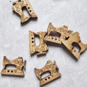 Пуговица деревянная Швейная машинка дерево