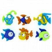 Декоративные пуговицы Разноцветные рыбки 6952