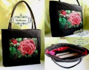 Дизайнерская сумка с вышивкой Красная роза