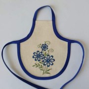 Фартух на пляшку з вишивкою Квіти сині, FT-119