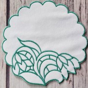 Серветка на стіл Квіти бірюзова