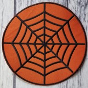 Декоративна серветка з вишивкою, помаранчево-чорна