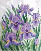 ТН-0342 "Фіолетові іриси" (набір для вишивання бісером) 28х35 см