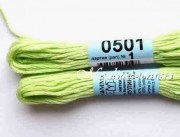 Нитки мулине Гамма 501 для вышивания крестиком светло-салатовый