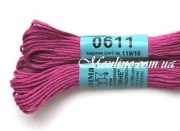 Нитки мулине Гамма 611 для вышивания крестиком сиренево-малиновый