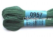 Нитки мулине Гамма 957, для вышивания крестиком зеленый