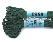 Нитки мулине Гамма 958, для вышивания крестиком зеленый