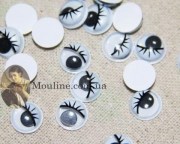 Глаза подвижные с ресницами для игрушек 10 мм