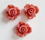 Роза кабошон из смолы грязно-розовый H006-09