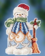 Набір для вишивання, Clean Sweep Snowman / Сніговик двірник, Mill Hill JS202013