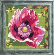 Канва Zweigart с рисунком, разбитым на клеточки для удобства вышивания Мак