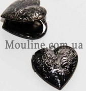 Медальон Сердце ажурное почернное