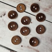Аплікація ґудзик коричневий