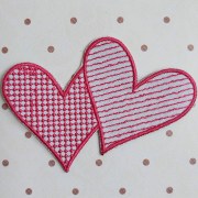 Нашивка пришивна аплікація Два серця