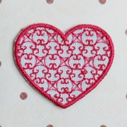 Нашивка пришивна аплікація Серце ажурне
