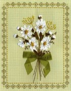 Набор для вышивки лентами Panna Ц-621 Букет белых ромашек