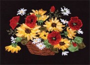 Набор для вышивки лентами Panna Букет из рудбекии и маков Ц-1129