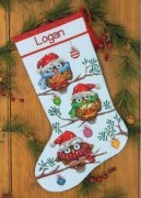 Набір для вишивання хрестиком "Свято//Holiday Hooties Stocking" DIMENSIONS 70-08951