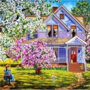 Схема для вышивки бисером Садовые качели AC-132