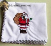 Салфетка с вышивкой Дед Мороз