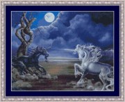 Вышивка крестом Kustom Krafts схема Битва единорогов