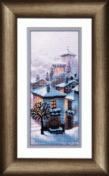 Триптих Зимний вечер в смешанной технике Чарівна Мить М-62