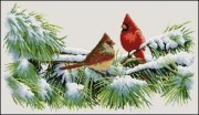 35178 Набір для вишивання хрестом DIMENSIONS Winter Cardinals / Зимові кардинали