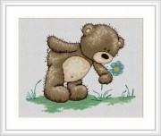 Набор для вышивки крестом Luca-S Медвежонок Бруно 1018