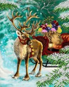 АК3-181 Новорічні подарунки. А-строчка. Схема на тканині для вишивання бісером