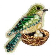 БП-314 Набір для виготовлення брошки Crystal Art Пташка у гнізді"