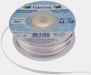 Лента атласная шир.3 мм двухсторонняя светло-серая 003