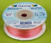 Лента атласная 3 мм двухсторонняя роза 077