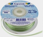 Лента атласная двухсторонняя 3 см для вышивки серо-зеленая 086