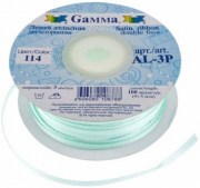 Лента атласная двухсторонняя 3 см для вышивки мятная 114