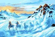 Набор для вышивания гобеленом Goblenset Лошади в снегу 564